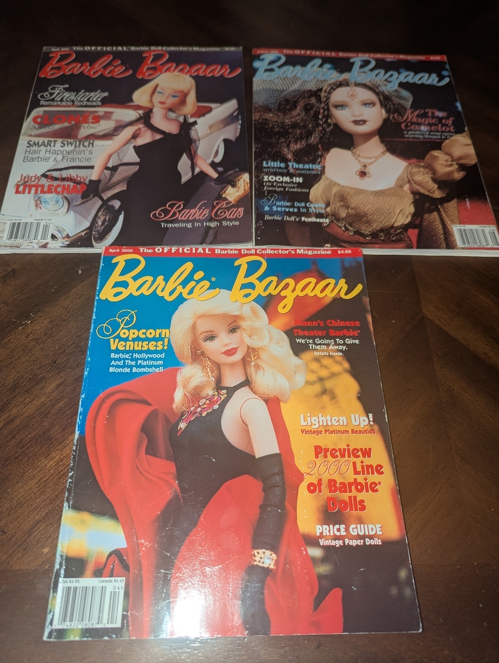 3 Vintage The Barbie Collector's Magazine Barbie Bazaar 2000 -2001